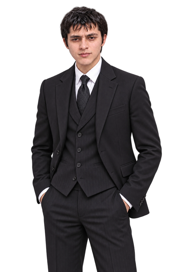 An edited portrait of Sam Sharma in a dark suit.